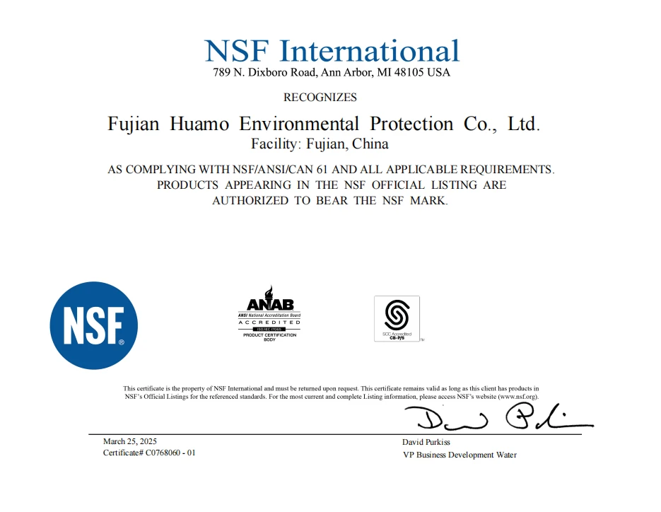 RO MEMBRANE NSF CERTIFICATION